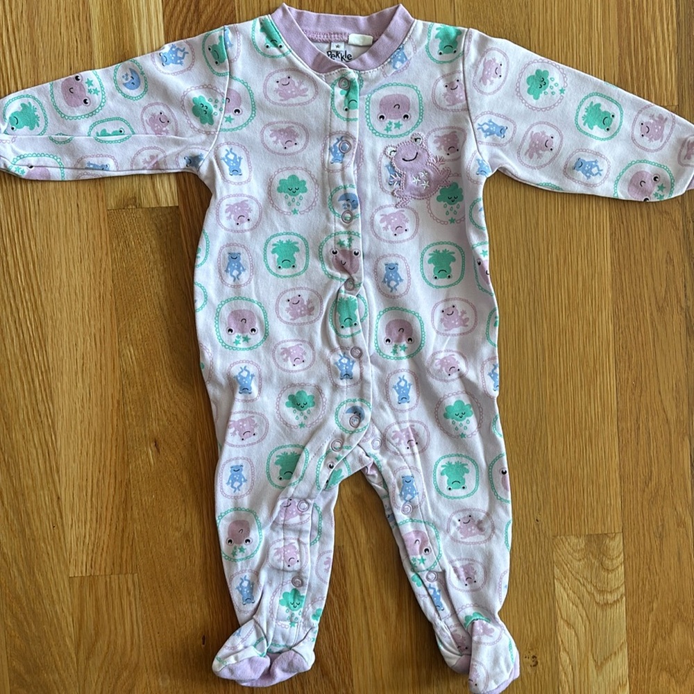 9M Pekkle Frog Footies Sleep and Play Pajamas